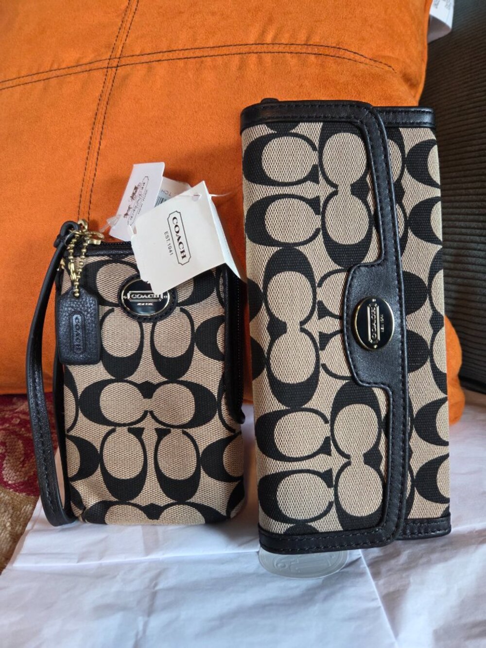 Coach Signature Soft Wallet & Legacy Signature Universal Case